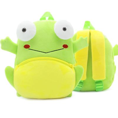 China Lightweight Schoolbag Frog Animal Kids Backpack Boy Girls Plush Toy Bag Kids Cartoon Plush Backpack for sale