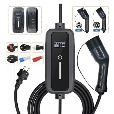 China Mobile EV Charger Wallbox 16A 32A EV Fast Charger IEC62196 Type - ECO 3 Pin Auto Electric Car Charger EVSE Cargador Electrico 3.5KW/7KW for sale