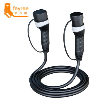 China feyree EV cable 32A 22KW three phase electric car charging connector for car charger station Type2 female to male plug IEC62196 3.5KW/7KW/11KW/22KW for sale