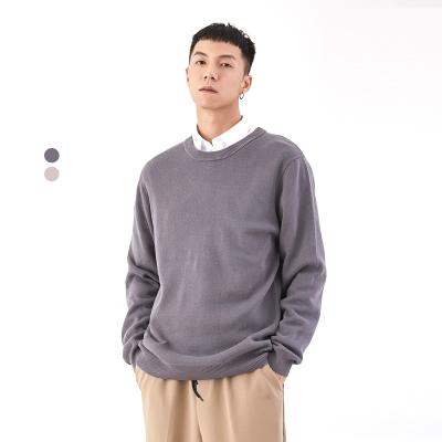 China 2021 Autumn New Men&'s Round Neck Sweater Solid Color Breathable Casual Long Sleeve Sweater Basic Sweater for sale