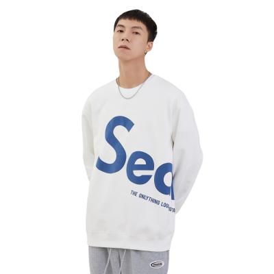 China 2021 Men's Breathable Solid Color Letter Printed Round Neck Sweater Pullover Casual Sweater for sale