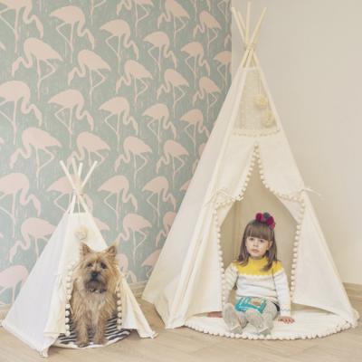 China Indoor Sports Toy High Quality Hot Selling Cotton Canvas Kids Teepent Tent For Kids Room Decoration for sale