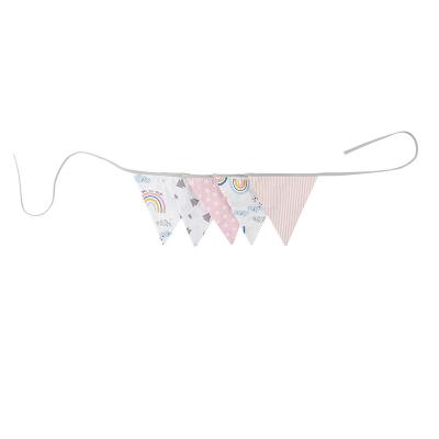 China Pennant Fabric Bunting Cotton Flag String Pennant Flags Banner Wimpelkette For Kids Roon Decoration for sale