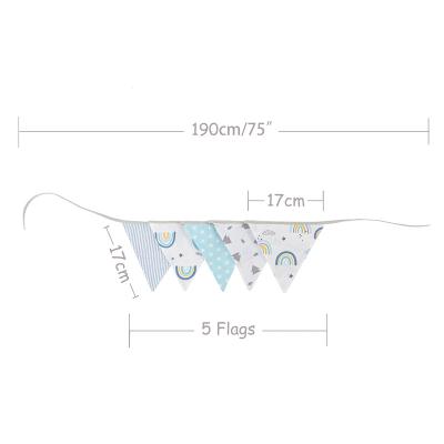 China Pennant Fabric Bunting Cotton Pennant String Flags Wimpelkette For Kids Room Decor for sale