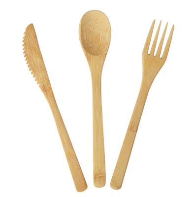 China Sustainable High Quality Eco-Friendly Reusable Bamboo Dinnerware Set Forks Spoons Knives for sale