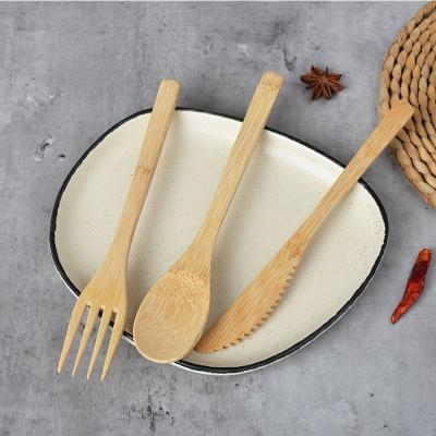 China Sustainable Exceptional Quality Luxury Bamboo Cutlery Set Universal Fork Knife Reusable Spoon for sale