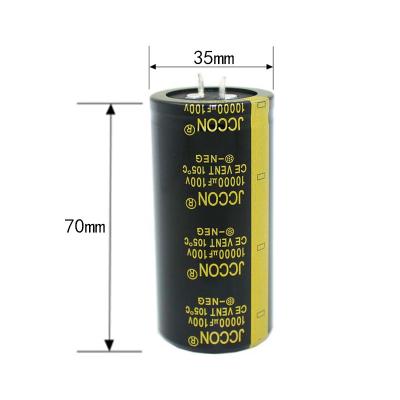 China Industrial Grade Electrolytic Capacitor 100v10000uf Volume 35*70mm Audio Amplifier Filter Horn Capacitor for sale