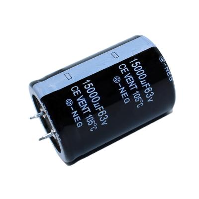 China Industrial Grade 63v15000uf Specifications: 35x50mm Electrolytic Power Amplifier Filter Fever Audio Capacitor for sale