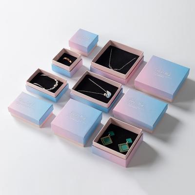 China Exquisite Rose Jewelry Boxes Necklace Earrings Ring Bracelet Packaging Paper Jewelry Packaging Gift Box Custom Wholesale Environmental Friendly for sale