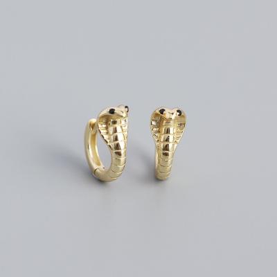 China Environmental Friendly Wholesale 925 Sterling Silver Cobra Earrings Gold Plated Snake Shaped Circle Earrings For Women for sale