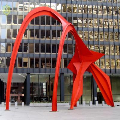 China China Abstract Metal Square Statue Public Park Large Iron Red Painted Urban Steel Structure Sculpture for sale