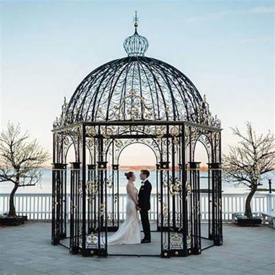 China As Your Order European Style Outdoor Gazebo Cast Iron Wrought Pavilion Wedding Decorations For Sale for sale