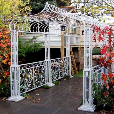 China Easily Assembled Outdoor Popular Decorative Metal Garden Arch Wrought Iron Pergola for sale