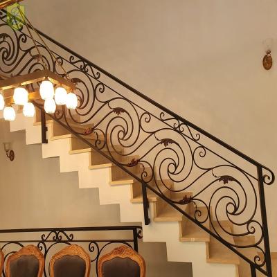 China Traditional modern hand forged stair railing wall mounted for sale