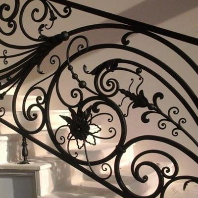 China French decorative indoor steel stair railing design and iron railings balustrades galvanized steel stair railing for sale