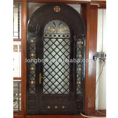 China Top Selling Anti-theft Hand Forged Residential Iron Entry Doors for sale