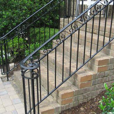 China Traditional Wrought Iron Stairs Decorative Outdoor Handrails Baluster for sale