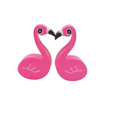 China 2D Flamingo Environmental Friendly Personalized Eraser With Figures Pencil Eraser for sale