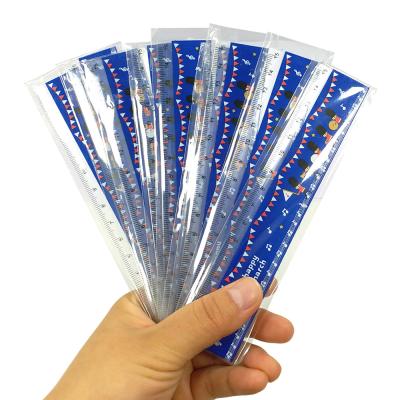 China OEM Logo Factory Wholesale Custom Printing 15cm Plastic Clear Ruler For School for sale