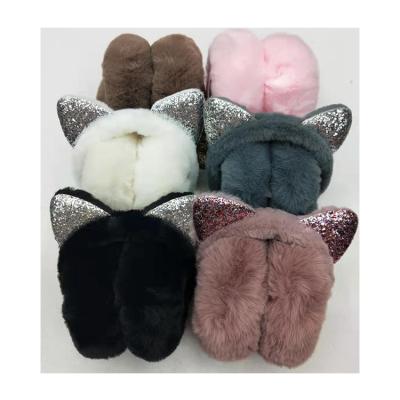 China Soft Feeling Girls Fashion Adjustable Burger Ear Muffs Warm Fur Ear Warmer Ear Cover for sale