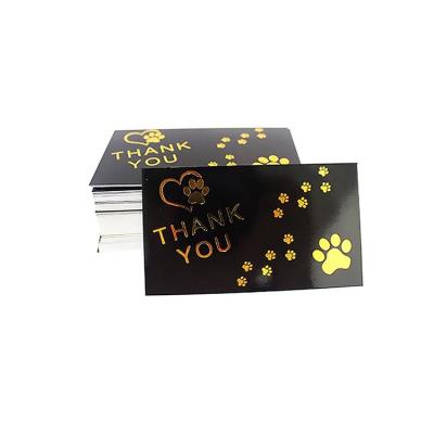 China paper & Customizable Cardboard Black Thank You Card Gold Foil Business Cards Kraft Paper Cards Custom for sale