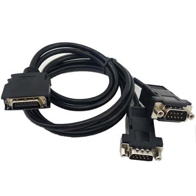 China MDR26 Multimedia Pin SCSI CN26 Pin To Dual RS232 DB9 Male Servo Motor Cable for sale