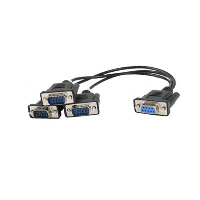 China GPS 9 pin D-sub db9 RS232 female 3 to DB9 ports male splitter serial cable for sale