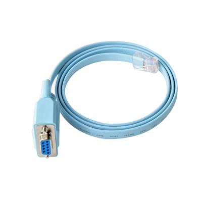 China D-Sub 9in Electronic RS232 Female To Male Serial Console RJ45 Router Ribbon Cable for sale