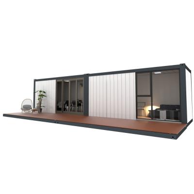 China Factory Direct Sales Modern 40ft Flat Pack Shipping Container Two Chamber Prefab House for sale