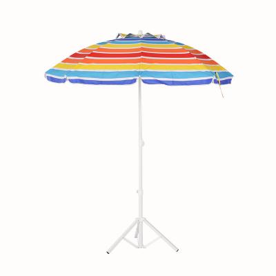 China Popular Traditional Style Sun Protection 2.0M Stripe Pattern Beach Umbrella With Tilt And Air Vent for sale