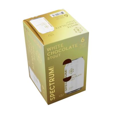 China Recyclable 6 Bottle Beverage Package Customizable White Cardboard Box For Beer Packaging for sale