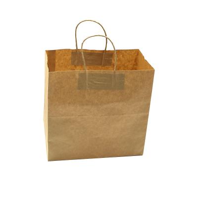 China Recycled Materials Manufacture Direct Selling Brown Paper Bags Kraft Paper Packaging Bag Custom Paper Beverage Bag for sale