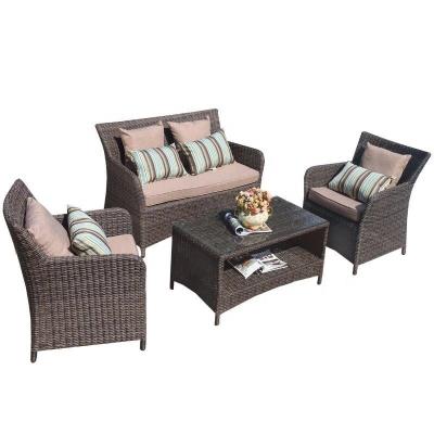 China Contemporary Outdoor Cafe Furniture Garden Sofa Modern Conversation Sofa Set for sale