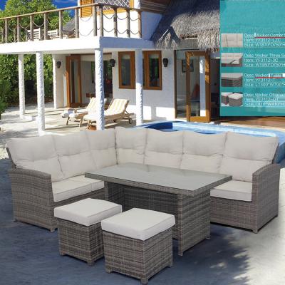 China Patio\garden\outdoor sectional corner seater l outdoor sofa\hotel sofa 5 shape set modern for sale for sale