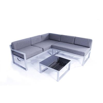 China Modern Modern Outdoor Furniture All Steel Living Room Suite Sofa Set Corner Cushion Sofa for sale