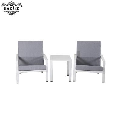 China Traditional Outdoor Leisure 3 Piece Aluminum Bistro Set Chair Sets Simple Modern Chair for sale