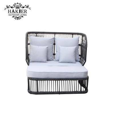 China Modern Fashion All Aluminum Lounge Sofa Couch Outdoor Lounge Bed For Couples for sale