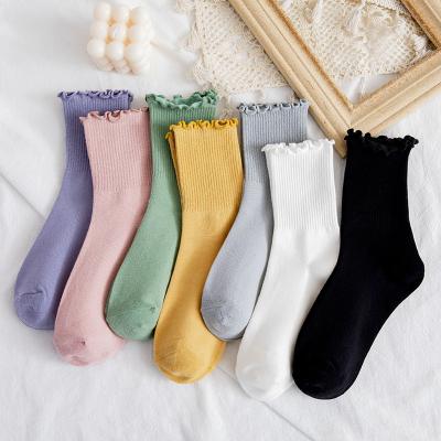 China Whosale New Style Anti-Fault New Style Candy Color Women's Socks Elastic Cotton Rubber Anti-friction Socks for sale