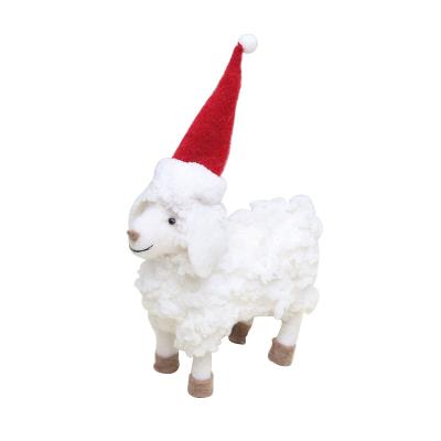 China High-grade Nordic Christmas desktop gifts of wool chemical fiber style wool and sheep dolls decorations for sale