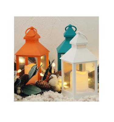 China Iron+Plastic High-grade Plastic Lantern Nordic Creative Garden Christmas Candle Holder Bar Furniture Decoration Electronic for sale