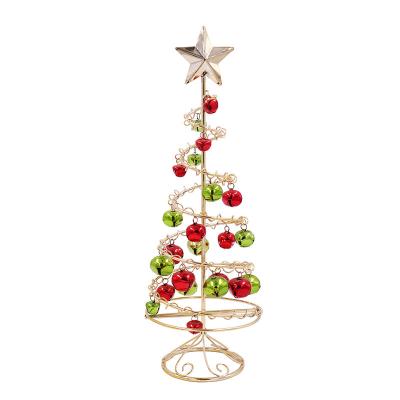 China Best Selling Iron High End Mini Christmas Shopping Mall Decoration Ball Tree Tower Crafts for sale