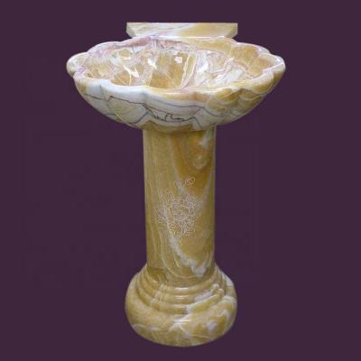 China Modern Pedestal Onyx Bronze Hand Carved Onyx Pedestal Sink for sale