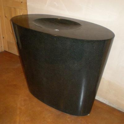 China Shanxi Modern Black Granite Pedestal Sink Bathroom Sink for sale