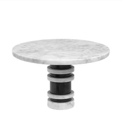 China Carrara Round Table Natural Marble White Marble Top Dining Tables Round Marble Tables for sale