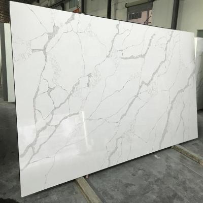 China Calacatta Quartz Stone / Traditional White Slab Tops / Table / Kitchen Countertops for sale