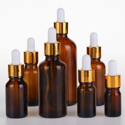 China 5ml 10ml 15ml 20ml 30ml 50ml 100ml Dropper Bottle Cosmetic Amber Glass Essential Oil Bottles for sale