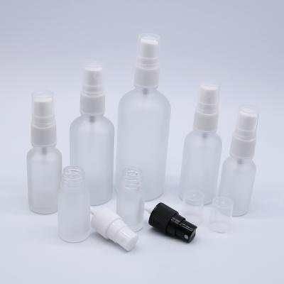 China Wholesale Cosmetic 5ml 10ml 15ml 20ml 30ml 50ml 100ml Frosted Spray Bottle Serum Glass Bottle With Pump for sale