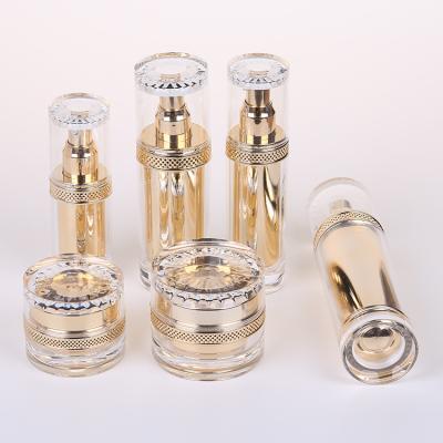 China Personal Care Acrylic Lotion Serum Bottle 30ml 60ml 80ml 100ml 120ml Different Size Cosmetic Container Plastic Spray Pump Bottle Set for sale