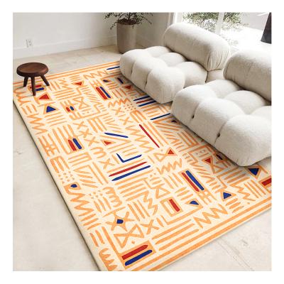 China Washable modern Moroccan living room blankets plush polyester factory supply large Persian rug for sale