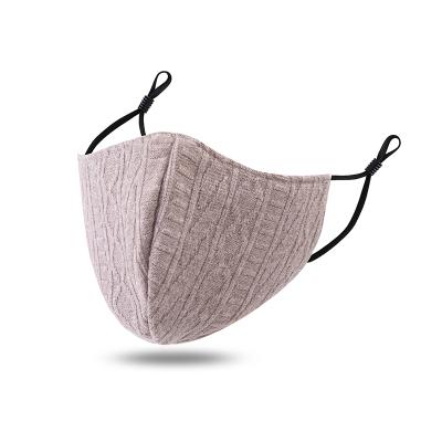 China Foreign Trade Polyester Cotton Cashmere Face Mask Washable Breathable Dustproof Cloth Border Adjustable Ear Loop for sale